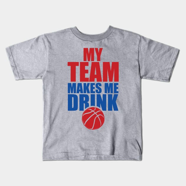 NBA Detroit Pistons Drink Kids T-Shirt by SillyShirts